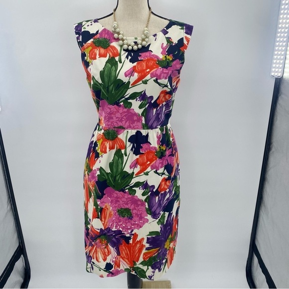 J.Crew Spring Floral Sleeveless Sheath Dress size 6 - Picture 4 of 10